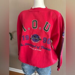 90s vintage Red Graphic Sweater